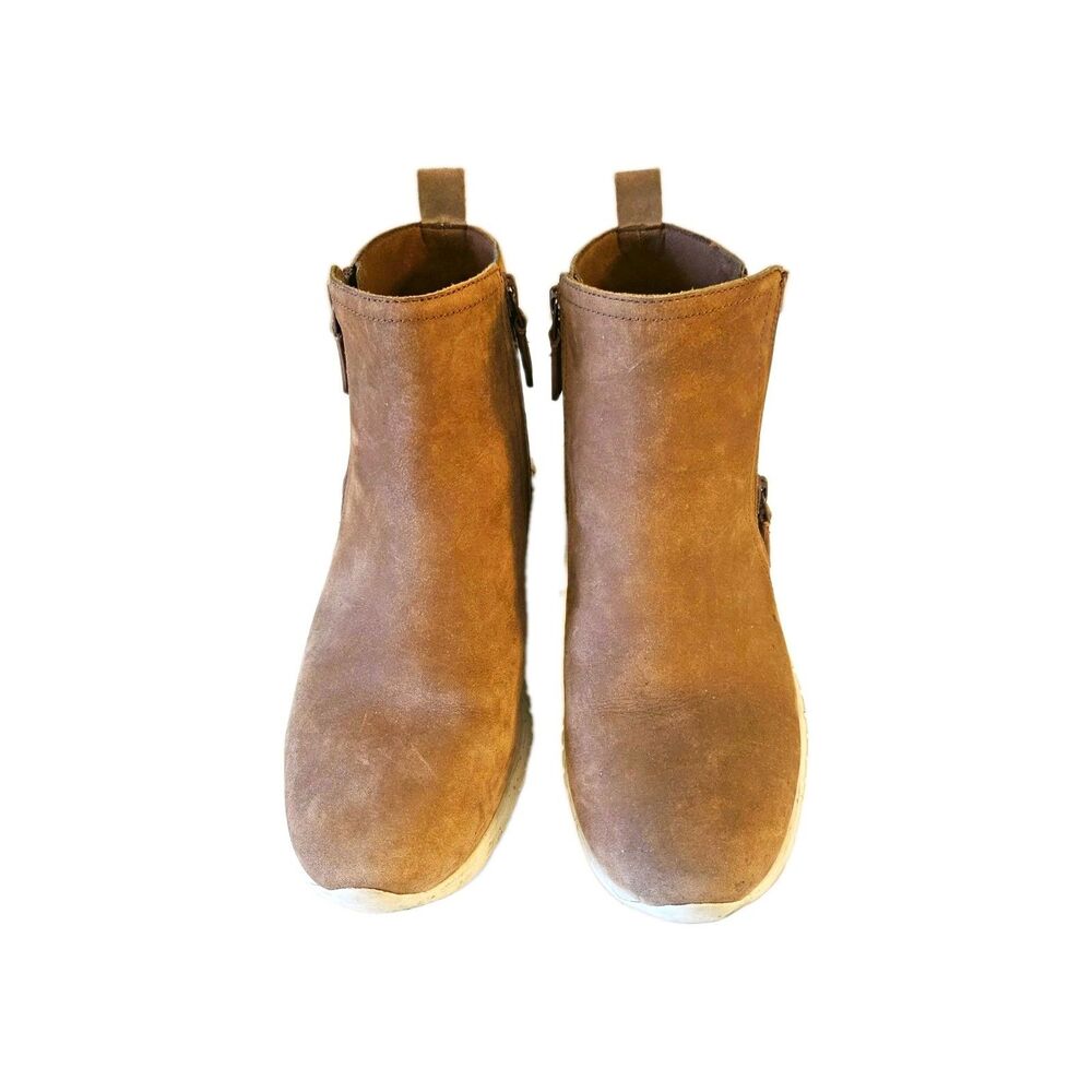 Cole Haan Grand.ØS Zerogrand Waterproof Brown Suede Ankle Bootie Zip 7.5B